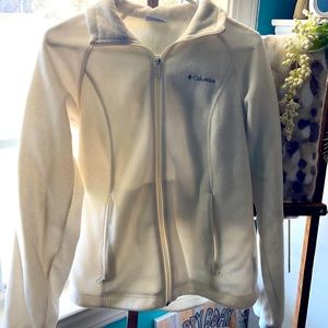 Columbia White Zip-Up Jacket